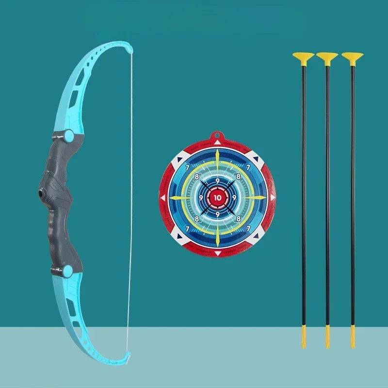 EZ Kids Bow and Arrow Set Outdoor  Archery Toys Set for Kids Ages 4-8 8-12 with Suction Cup Arrows For Kids Adult Stress Relief