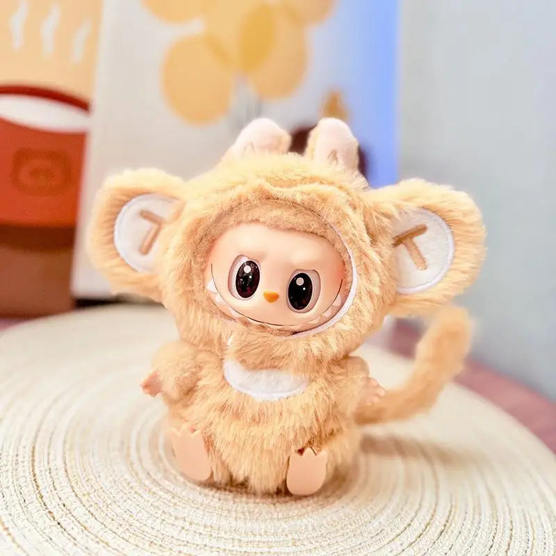 EZ Mini Doll'S Clothes Outfit Accessories For 15-17cm Ropa Labubu and 10cm cotton doll Cute monkey adventure suit Clothing