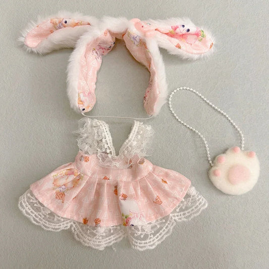 EZ 20cm Plush Doll'S Clothes Outfit Accessories For Korea Kpop Exo Labubu Idol Dolls Lolita set cute little princess skirt Clothing