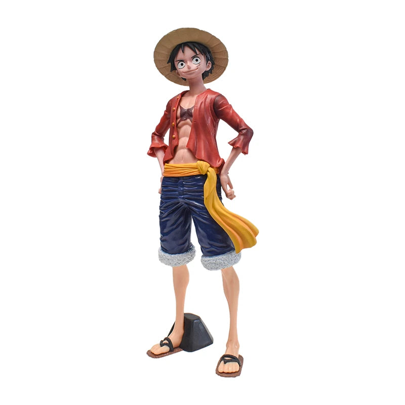 EZ 28cm One Piece Monkey D Luffy Anime Figure Toys Confident Smiley Luffy Three Form Face Changing Action Figurine PVC Model Dolls
