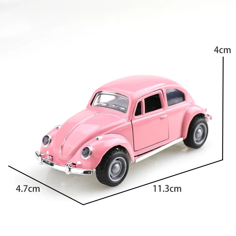 EZ (bagged)1:38 Classical Cute Beettle, Alloy Model Car, Simulated vehicle, children's alloy car, boy's toy model, car ornaments