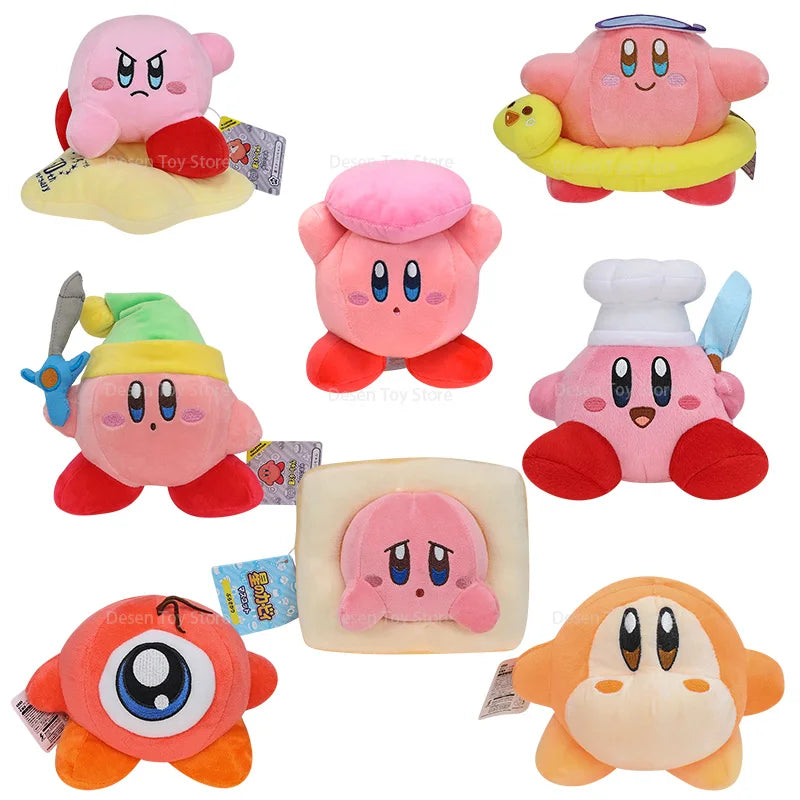 EZ 8 Styles Anime Star Kirby Swimming Sword Chef Bread Kirby Waddle Doo Dee Stuffed Doll Toy Cute Peluche Toy Christmas Gifts