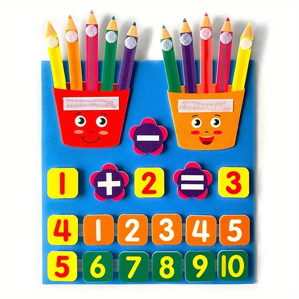 EZ Felt Learning Board Children Toys Educational DIY Toy Addition Subtraction Finger Arithmetic Teaching Enlightenment Board