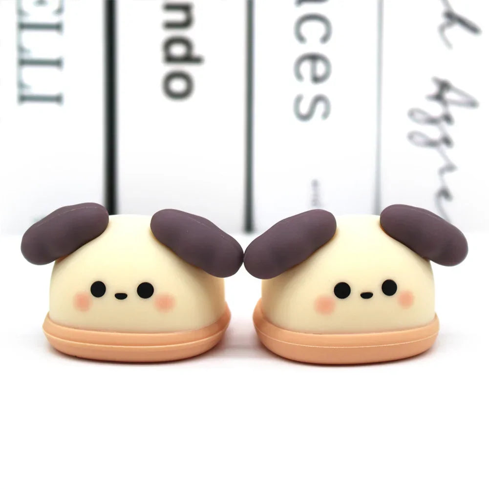 EZ Cartoon Rubber Slippers for Mini Labubu 17cm Vinyl Dolls Macaron Style
