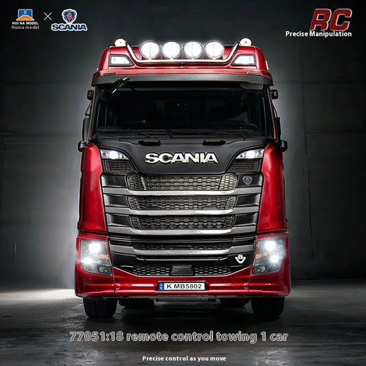 EZ Huina 1501 2025 New Scania Remote Control Heavy Truck Trailer Model Traction Car Advanced High end Toy Children Adult