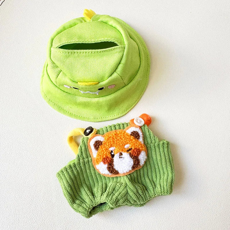 EZ Mini Plush Doll'S Clothes Outfit Accessories For Korea Kpop Exo Labubu Idol V1 V2 bubble overalls hat Clothing Gift