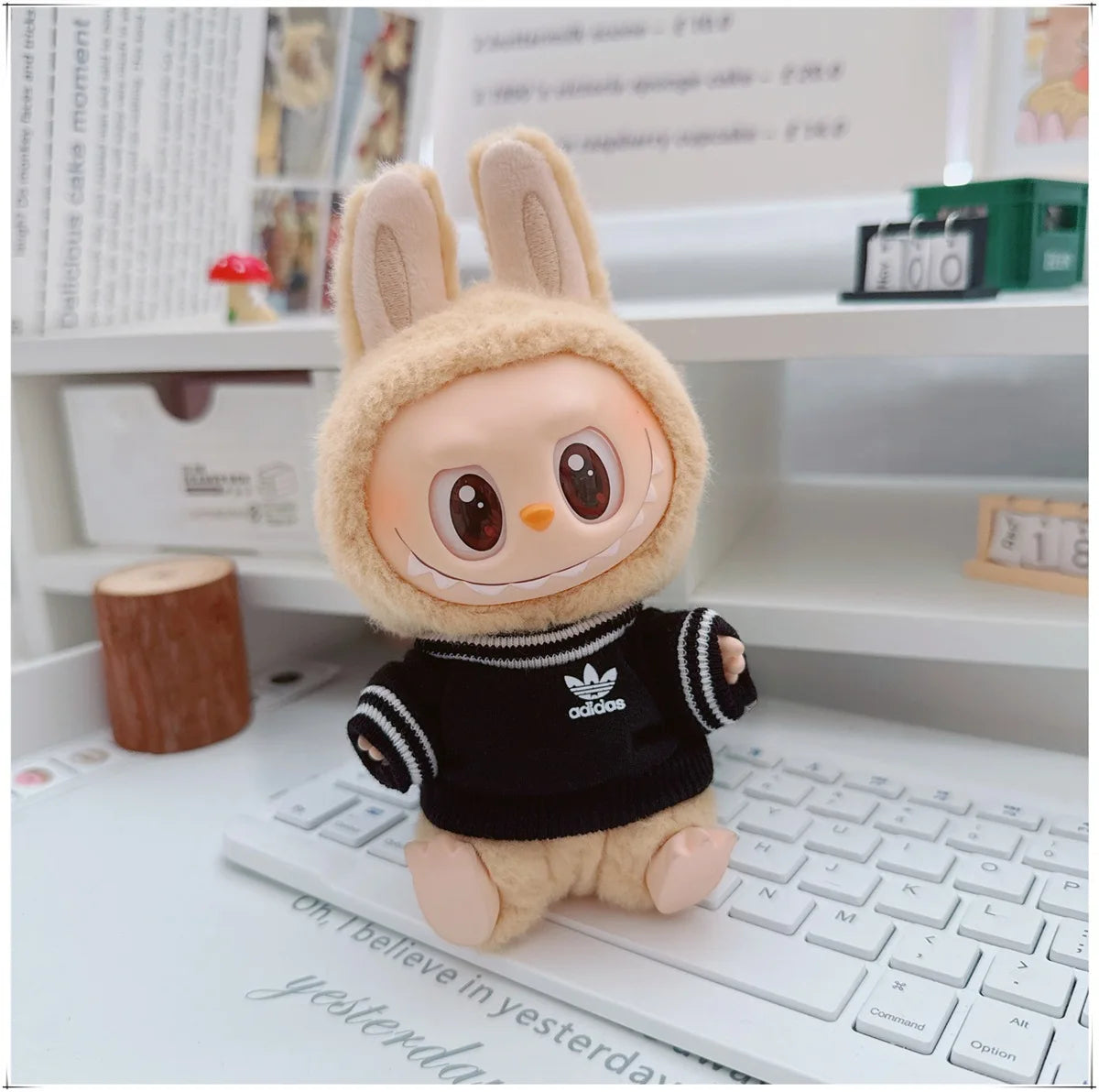 EZ 15/17cm Labubu V1 V2 Doll Clothing Fashion Hoodie and Pants Set Korean Idol Trendy DIY Doll Clothing Accessories Toy Gift