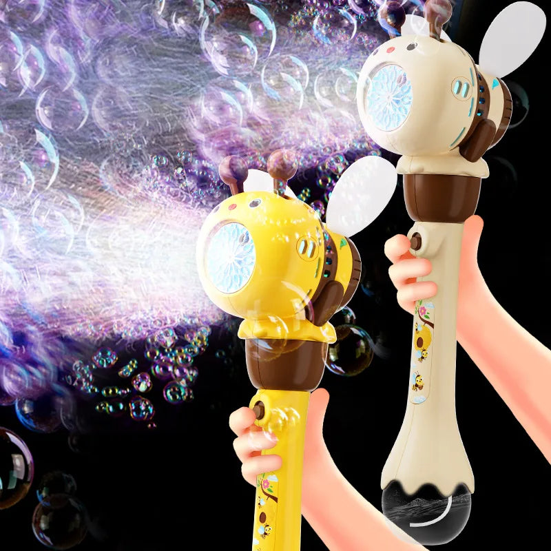 EZ 12 Holes Automatic Handheld Light Up Bubble Blowing Machine Bubble Stick Toys for Kids Outdoor Toy Children Birthday Gift