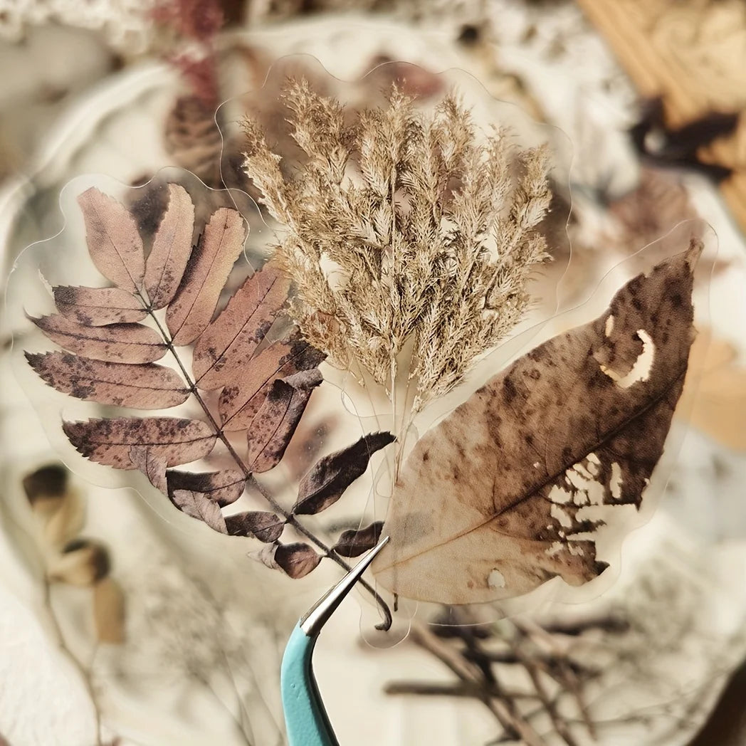 EZ 40 pcs Rose Plant PET Stickers Flowers And Leaf Scrapbook Deco Sticker Label Diary stationery Junk Journal Planner Materials