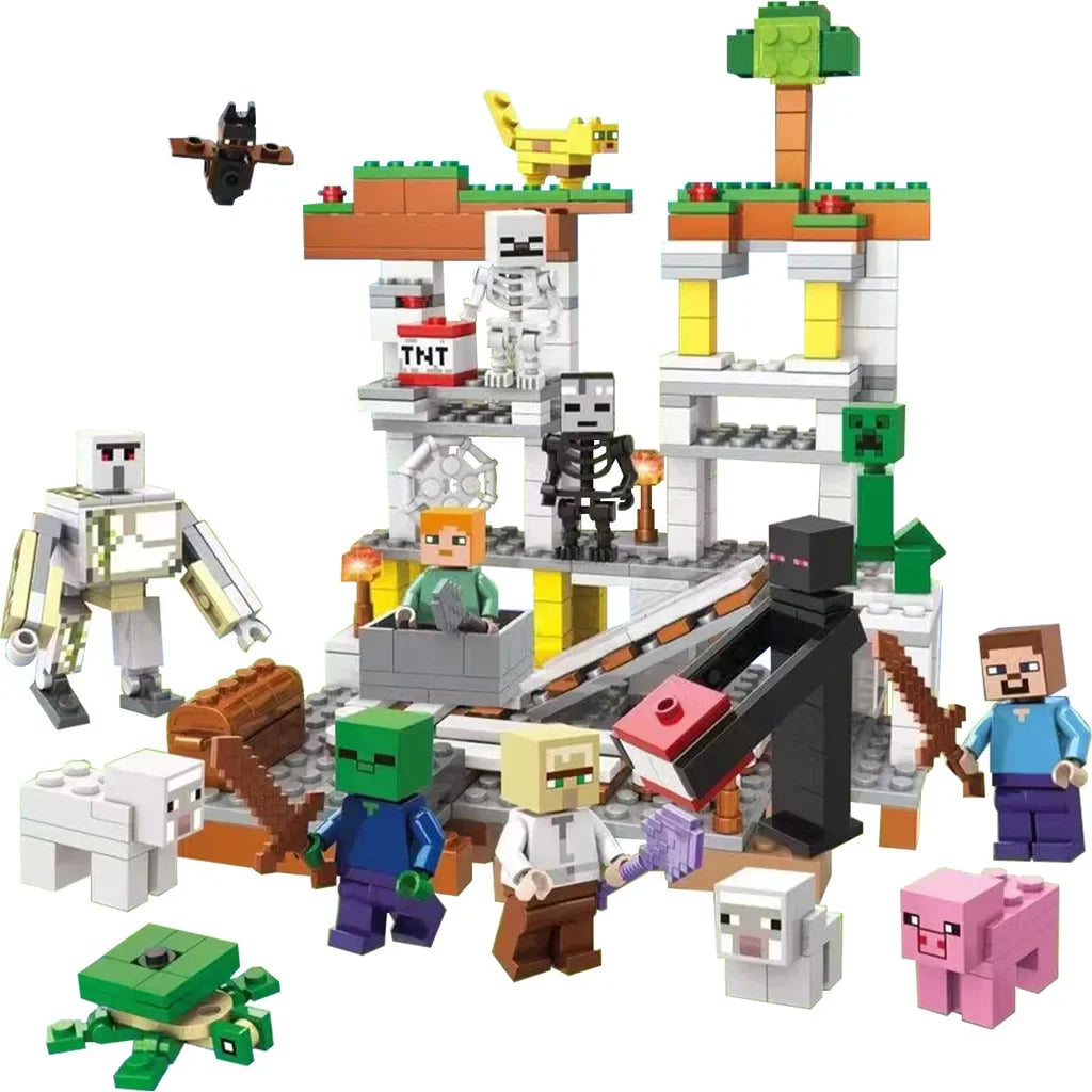 EZ TreeHouse Village Farm Cave Mine Alex Zombie Action Figures Building Blocks Toys Gift for Children