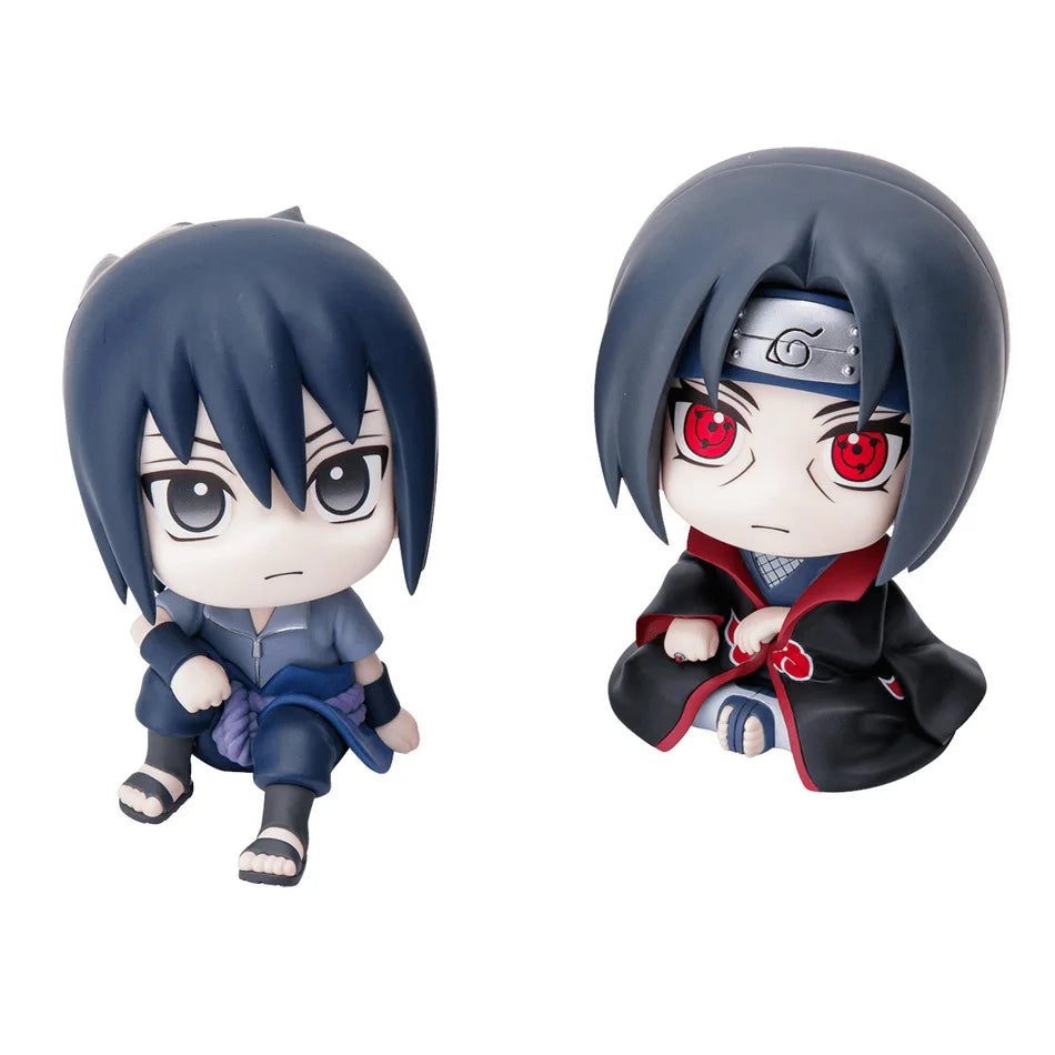 EZ 9cm Naruto Anime Figure Naruto Kakashi Action Figure Q Version Kawaii Sasuke Itachi Figurine Car Decoration Collection Model Toy