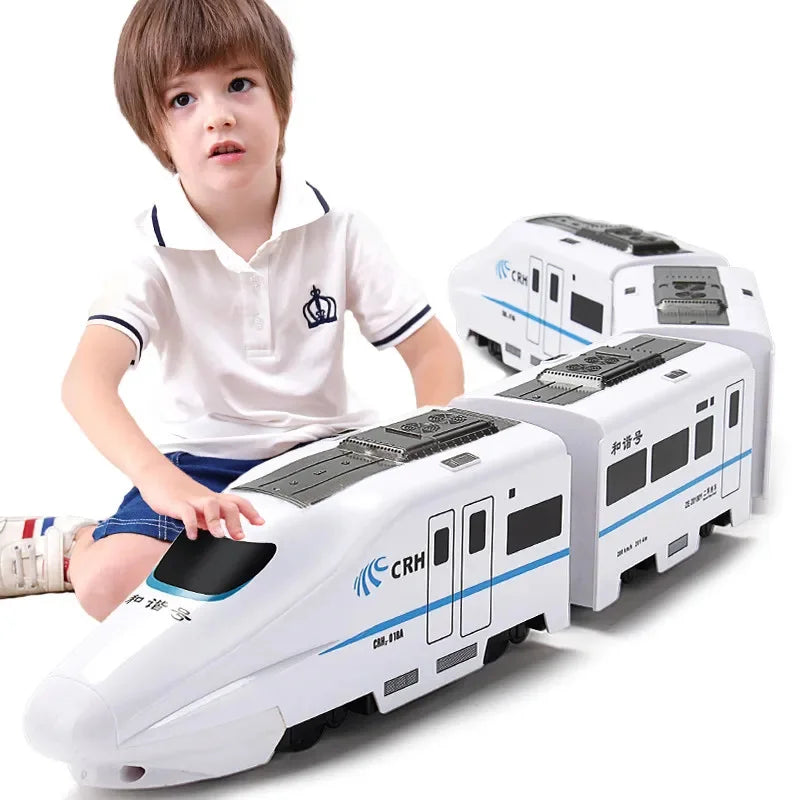 EZ Kids Simulation High-speed Railway Train Toys Electric Sound Light Train Model Car Puzzle Toys for Boys Girls Birthday Xmas Gift