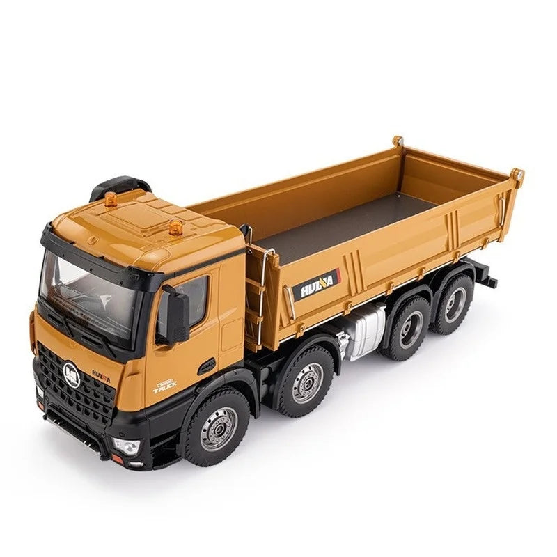EZ 536 New 12-Channel 1:14 Alloy Remote Control Full-Scale 8-Wheel Heavy-Duty Engineering Dump Truck Remote Control Toy With Lights