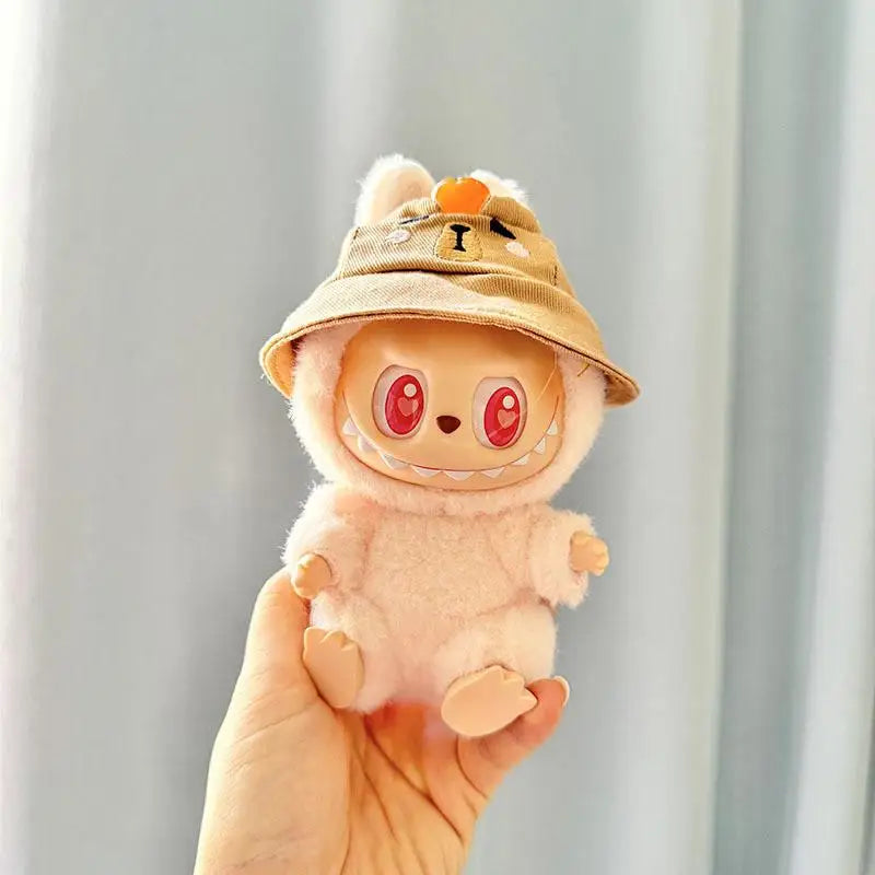 EZ Mini Plush Doll'S Clothes Outfit Accessories For Korea Kpop Exo Labubu Idol V1 V2 bubble overalls hat Clothing Gift