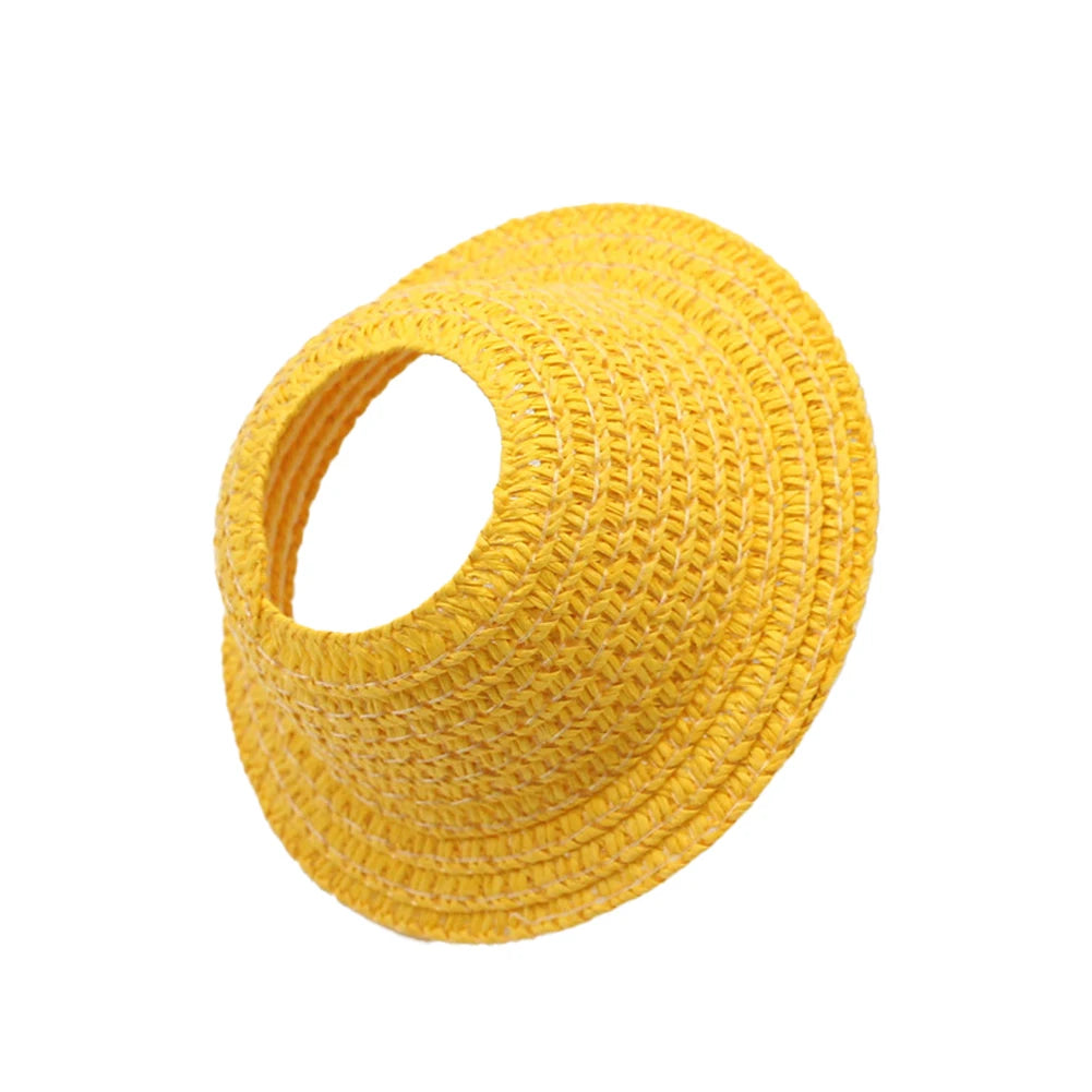 EZ For Sitting Party Labubu Hat Open Top Straw Hat Woven Hat  Labubu party clothing accessories countryside style Labubu outfit