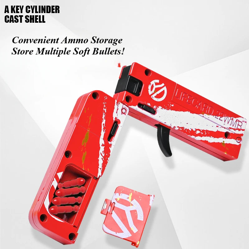 EZ 2.0 Upgraded Lifecard Alloy Folding Toy Blaster Shooting Model For Adults Kids Boys Birthday Gifts