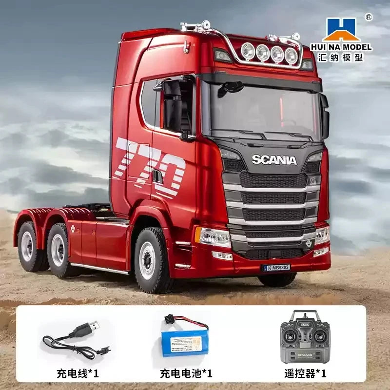 EZ Huina 1501 2025 New Scania Remote Control Heavy Truck Trailer Model Traction Car Advanced High end Toy Children Adult