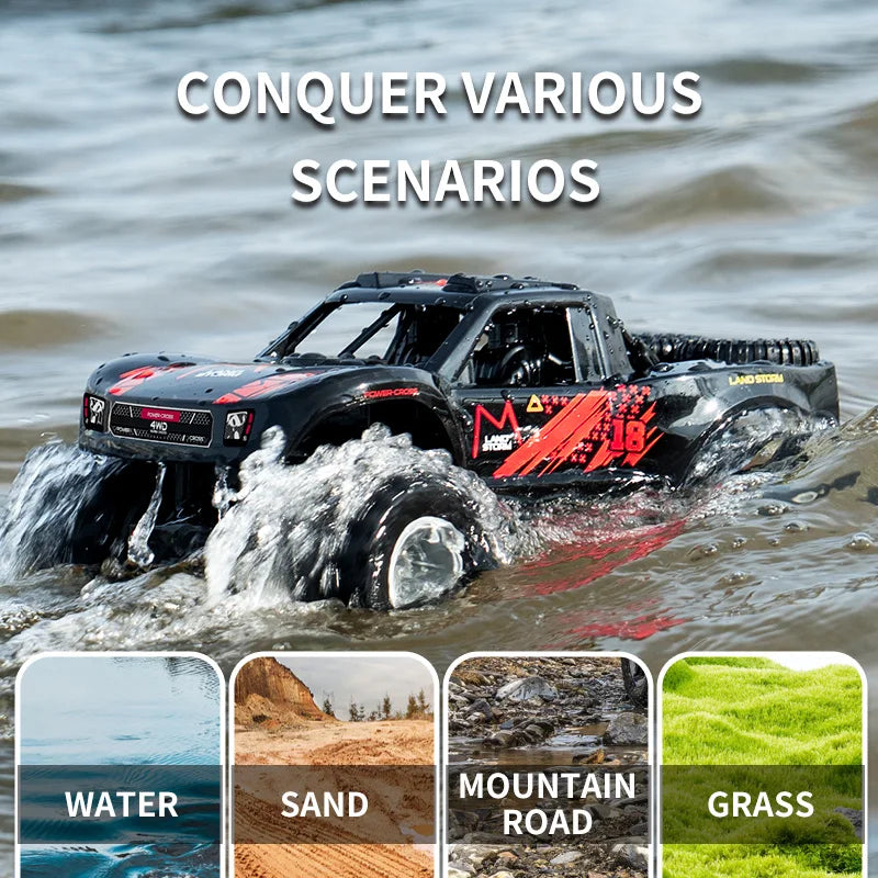 EZ JJRC Q156 4WD 2.4G Amphibious Off-road Climbing RC Flip Stunt Car Racing All-terrain Waterproof Children's RC Toys Gifts