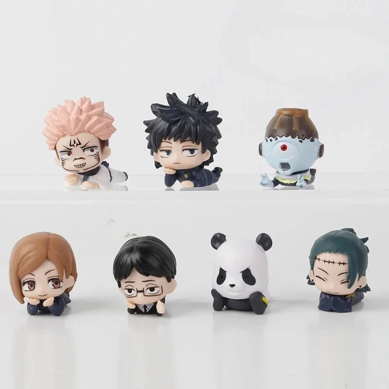 EZ Anime Jujutsu Kaisen Figure Q Version Satoru Gojo Itadori Yuji Fushiguro Megumi Kugisaki Model Car Decora Blind Box Gift Toy
