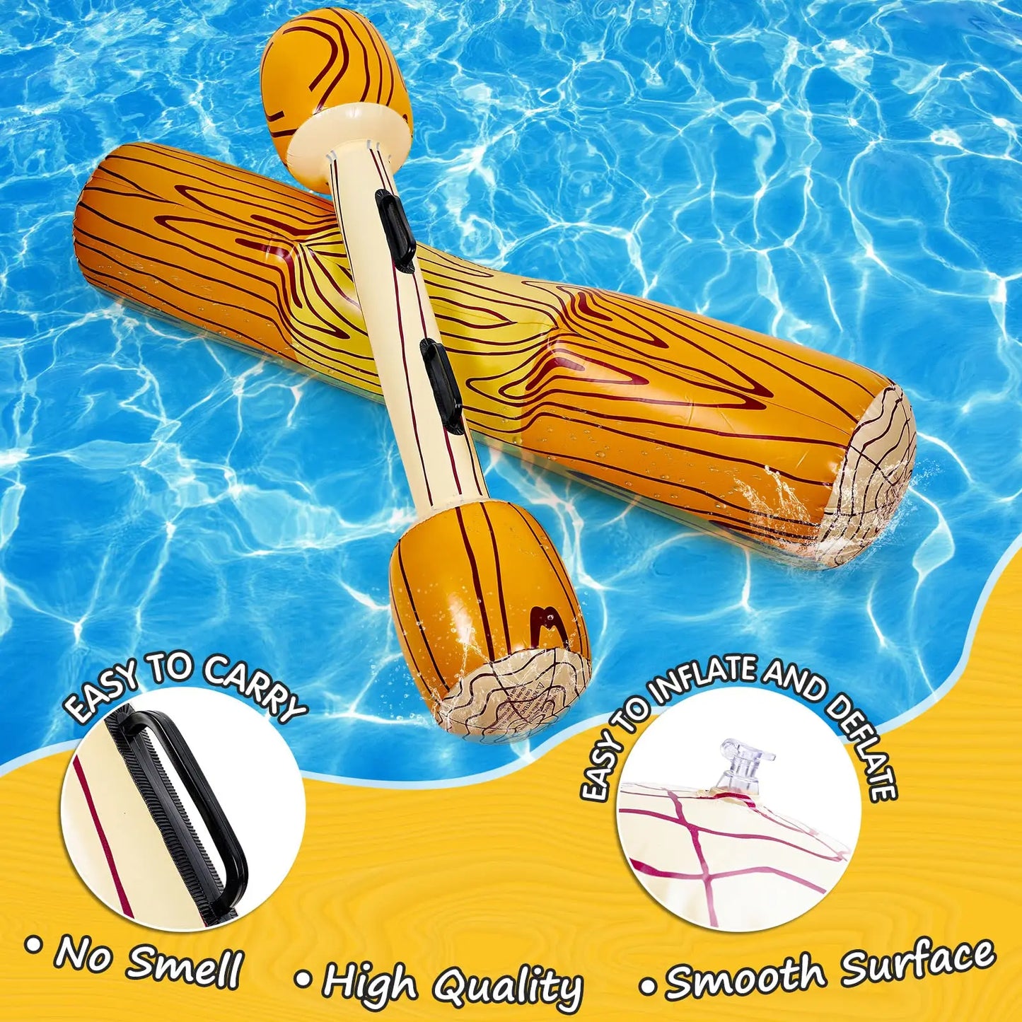 EZ Pool Fighting Float Row Toy 2 Player Water Sport Inflatable Floating Playing Game Swimming Ring Gladiator Raft for Kid Adult Toy