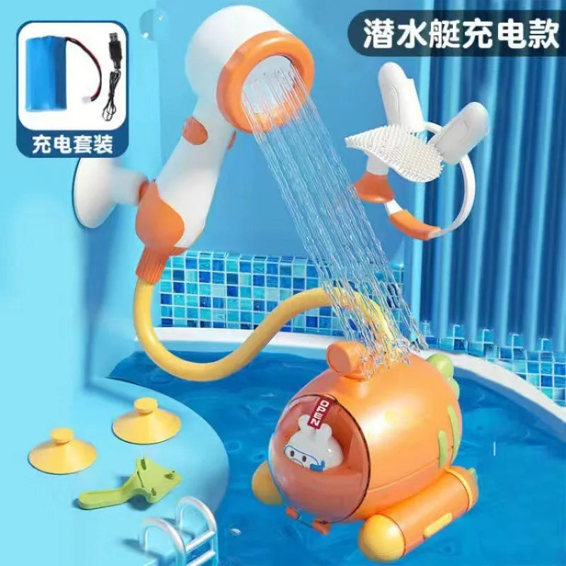 EZ Radish Submarine Shower Baby Bath Toy Infant Play Electric Shower Children Play Water Bath Artifact