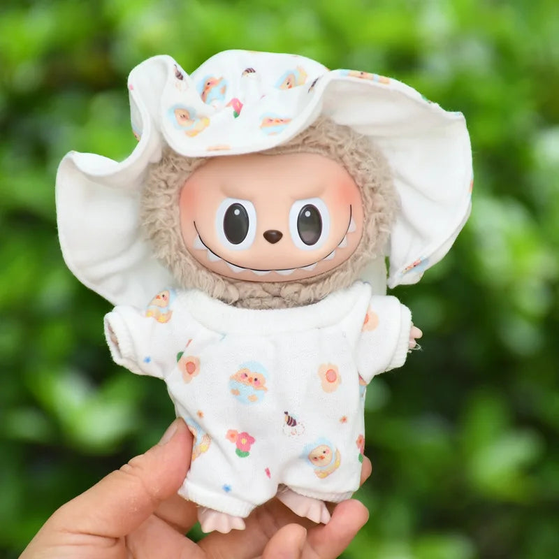 EZ 17cm Kawaii Mini Plush Doll'S Clothes Outfit Accessories For Korea Kpop Exo Labubu Idol Dolls Skirt Hood Clothing DIY Kids Gift