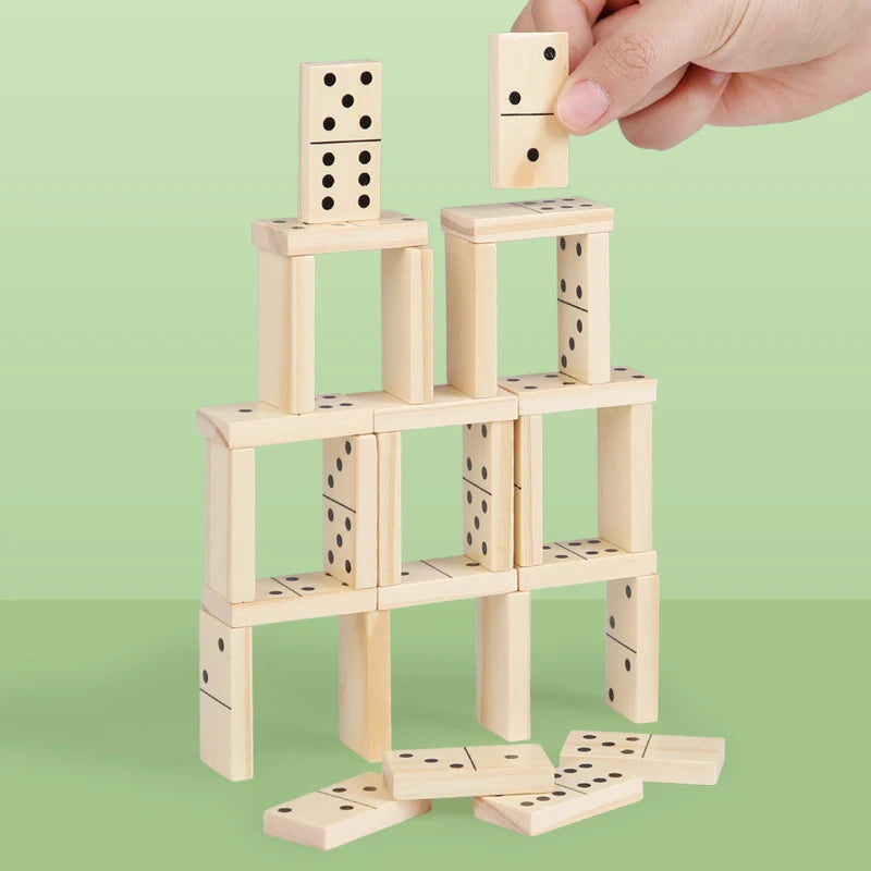 EZ wooden Domino chess set-high-quality board game toys, equipped with sturdy storage boxes, very suitable for family game nights