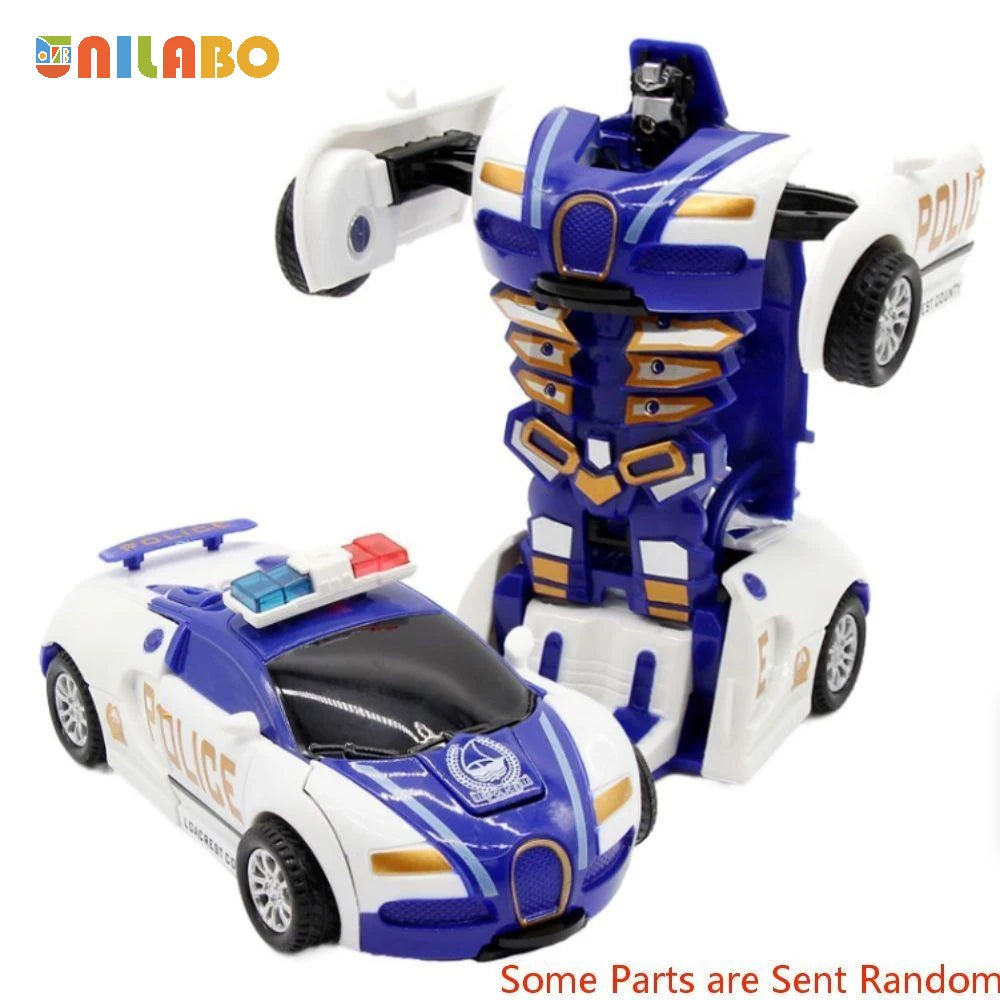 EZ Transformable Robot Sports Car Toys, No Batteries, Educational Kids Gift, Colorful Model Vehicle for Play Learning
