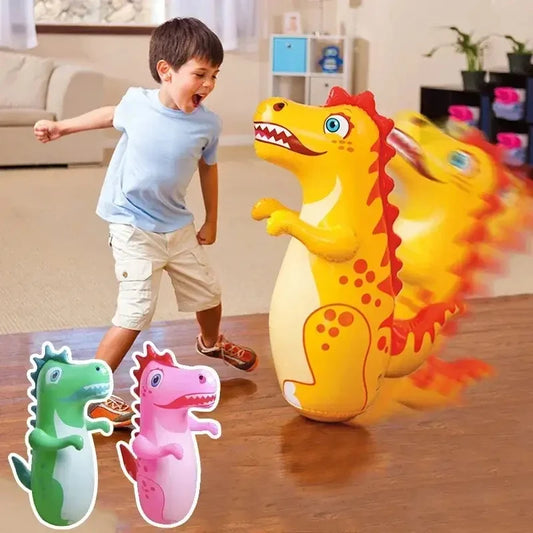 EZ Inflatable Tumbler Boxing Standing Punching Bag Dinosaur Model Parent Child Toys for Kids Games Sport Activity Outdoors Gifts