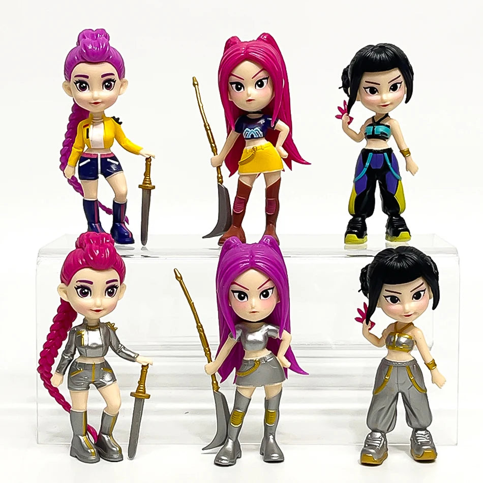 EZ 1-6pcs Kpop Devil Hunter Blind Box Disassembly Fun Blind Bag Small statue Peripheral Desktop decoration fans gift ﻿