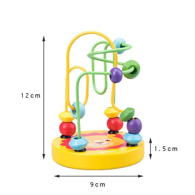 EZ Montessori Baby Toys Wooden Roller Coaster Bead Maze Abacus Math Toys Toddler Early Educational Toys for 1 2 3 Years Kids Gifts