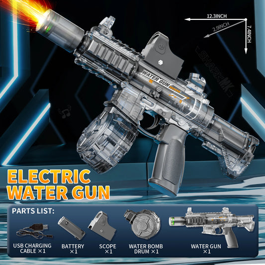 EZ New M416 Electric Water Gun With light Sprays Flame Effect Continuously High-pressure High-speed Powerful Outdoor Water Gun Toys