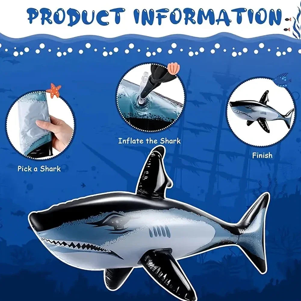 EZ 1-3pcs Inflatable Shark Toy Beach Pool Party Swimming Game Toy Water Sports Inflatable Toys Gift