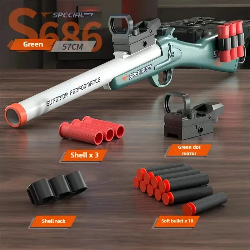 EZ S686 Throwing Shell Toy Gun Soft Bullet Airsoft Launcher Outdoor Sports CS Game Pistola Shooter Fun Toy for Boys Gift