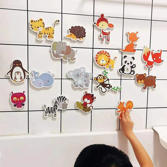 EZ Baby Toy Animal Bath Toys for Kids Soft EVA Paste Bathroom Toys Animal Cognitive Floating Water Toys for Boys Girls 2 to 4 Years
