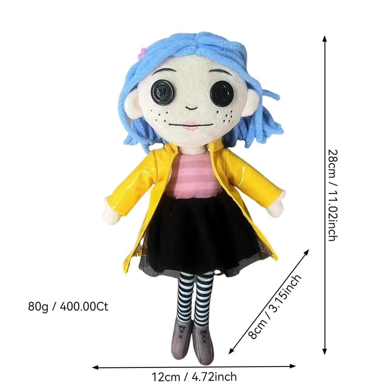 EZ 28cm Coraline Plush Stuff Cartoon Figure Kawaii Doll Soft Pillow Ugly Kids Cute Collectible Dolls Decoration Toys Birthday Gifts