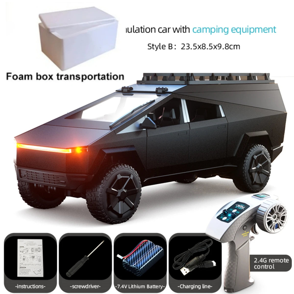 EZ JJRC C8817 Alloy RC Car Remote Control Car Simulation Camping Equipment Pickup Truck Model Rc Car Kids Toys Boy Gifts