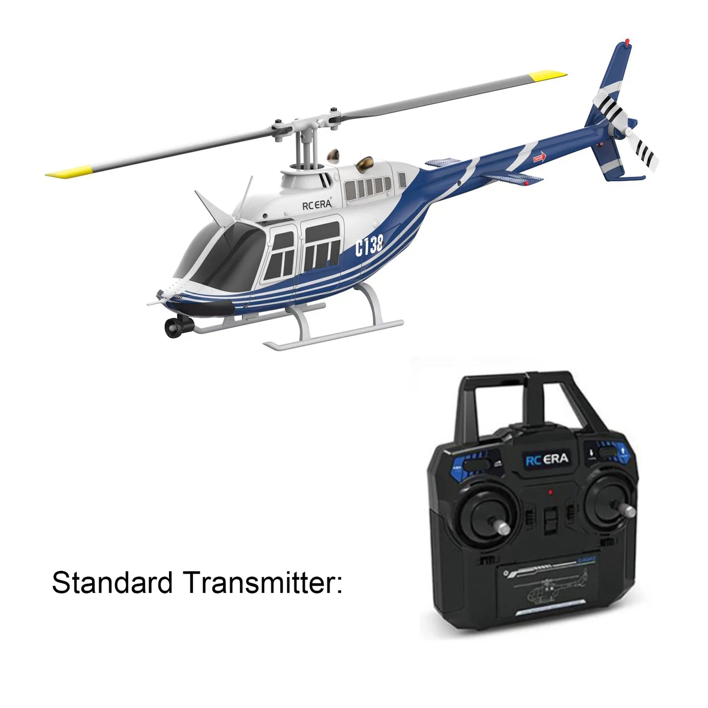 EZ RC ERA C138 BELL 206 Jet Ranger 6-axis Gyro Stabilized Altitude Hold 4ch RC Helicopter Aircraft Hobby for Adults -RTF