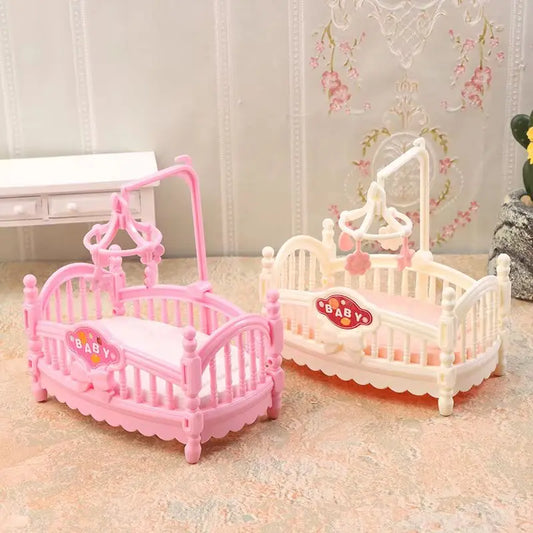 EZ New Stock Mini Labubu Doll Bed Model Dollhouse Bedroom Furniture 1/12 Dollhouse Simulation Dolls House Accessories