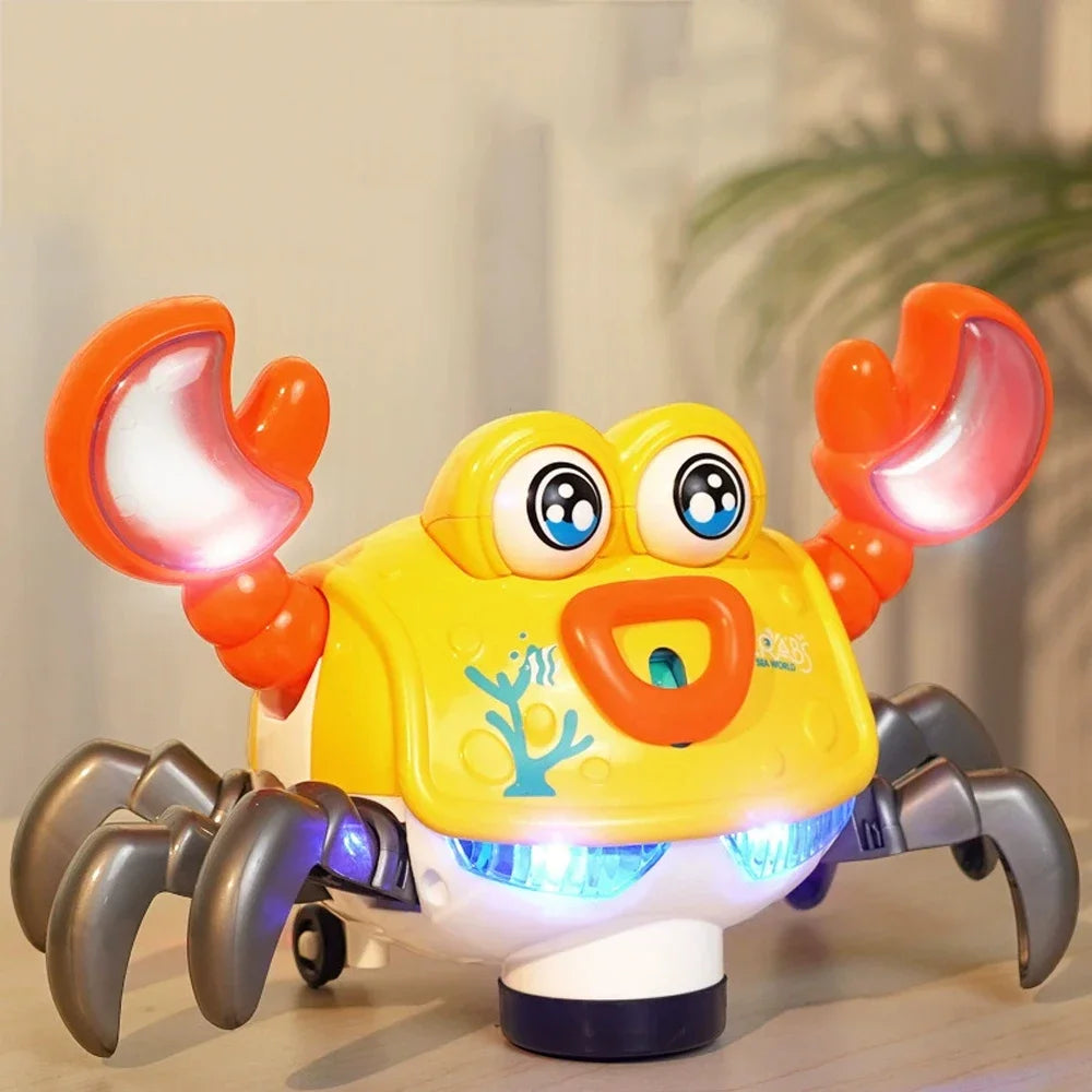 EZ NEW Crawling Crab Toy with Light and Music Auto Obstacle Avoidance Electronic Pet Interactive Toy For Baby Walking Crab Gifts