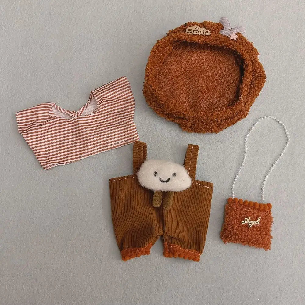 EZ 20cm Cotton Doll Lovely Princess Dresses Plush Dolls Clothes Dresses Skirt Decoration Skirt With Cartoon Headband Accessories