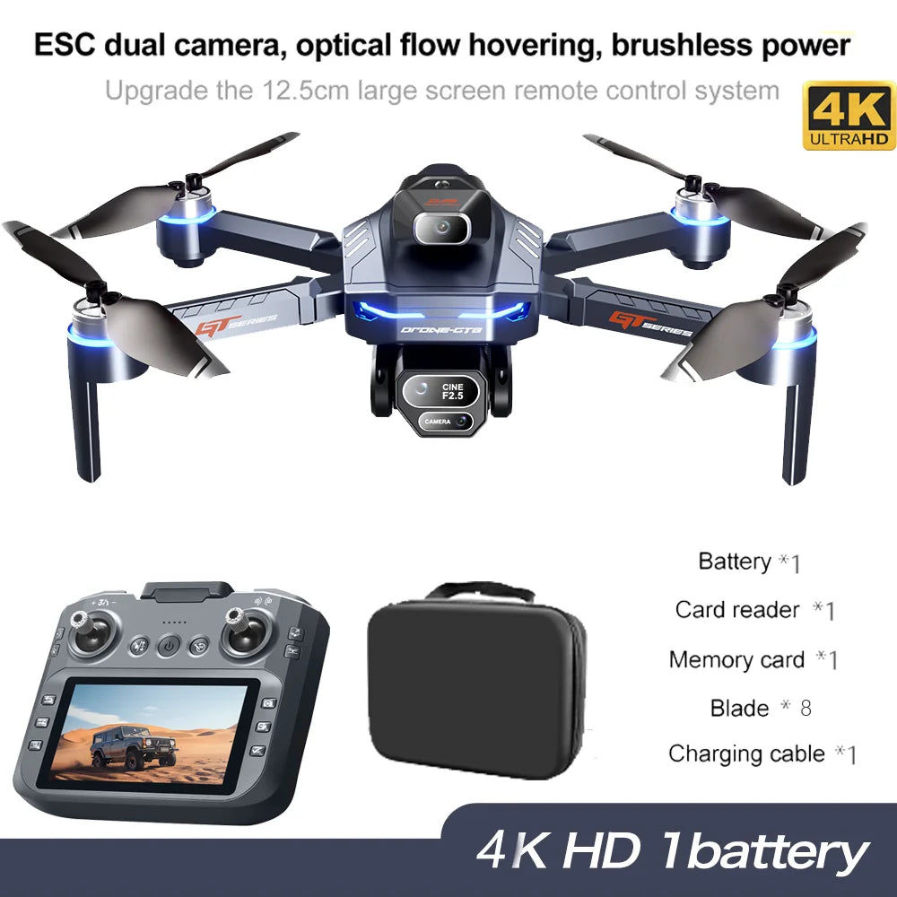EZ GT8 Drone 8K HD Dual Cameras FPV 5G WiFi GPS Brushless Motor Intelligen Obstacle Avoidance Foldable Quadcopter Toy Gift RC 3000M