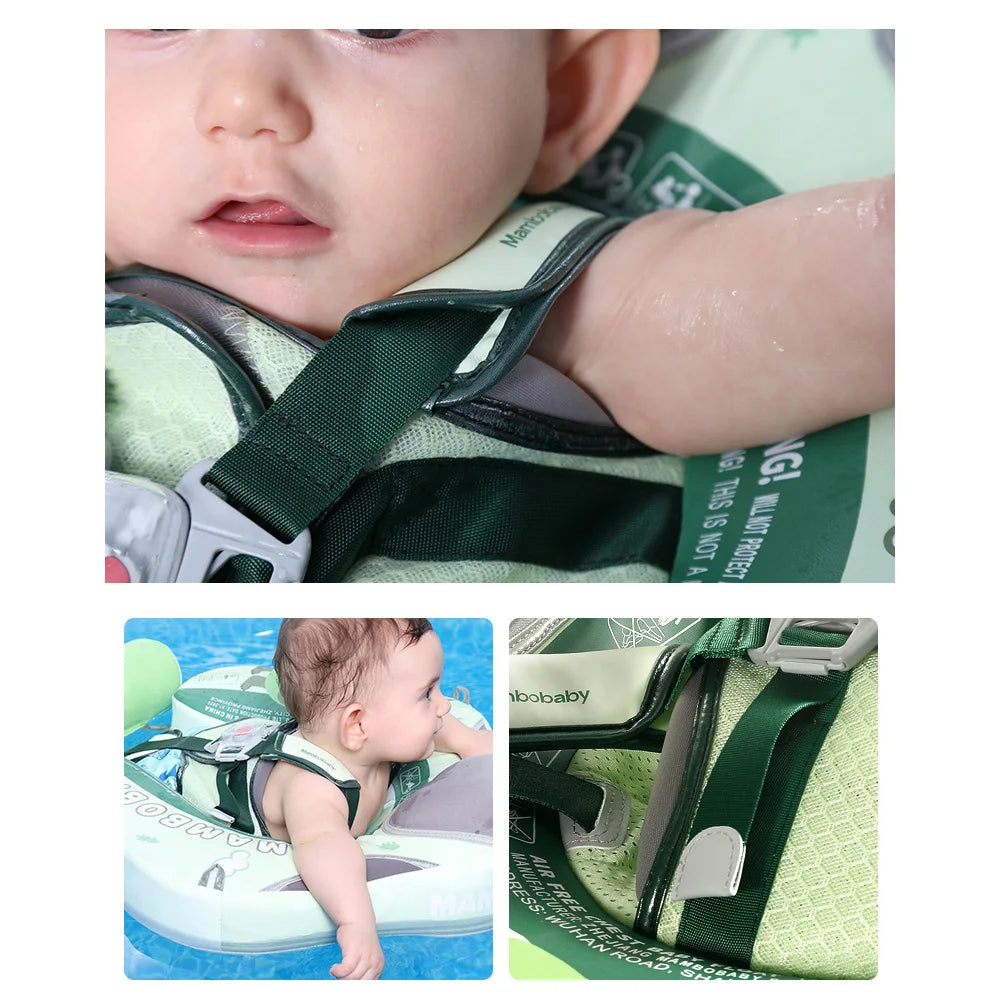 EZ Mambobaby Baby Swim Float Non-inflatable Baby Swimming Float Ring Waterproof Swim Trainer Pool Float with Sun Canopy for 3-24