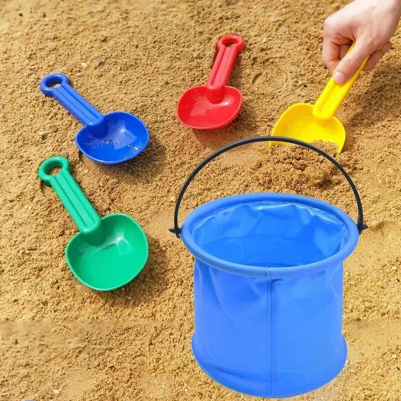 EZ Beach Sand Toy Play Bucket Toy Folding Collapsible Bucket Gardening Tool Outdoor Sand Pool Play Tool Toy Kids Summer Favor