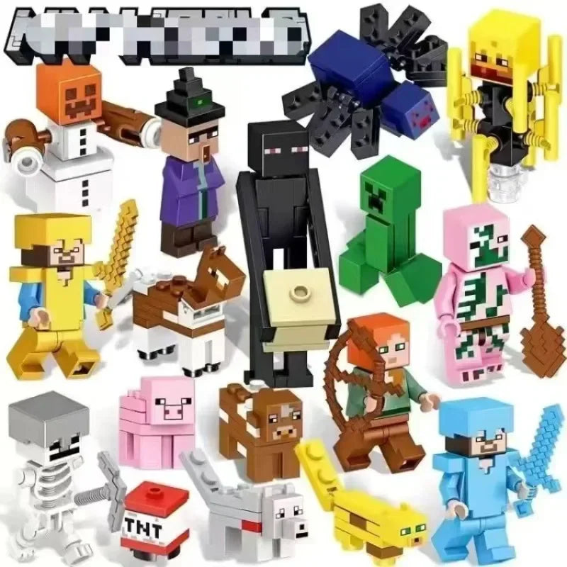EZ TreeHouse Village Farm Cave Mine Alex Zombie Action Figures Building Blocks Toys Gift for Children