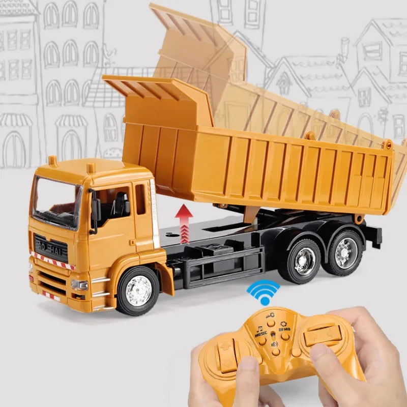 EZ 1/24 RC Car Electric Dump Truck Model Beach Rc Transport Car Children's Toy Boy Christmas Birthday Gift Model Truck