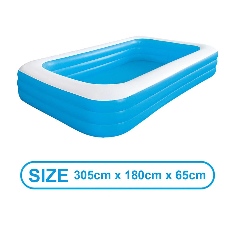 EZ 2m/2.6m Large Inflatable Swimming Pool Adults Kids Pools Bathing Tub Outdoor Indoor Bathtub Water Pool Family Party Toys