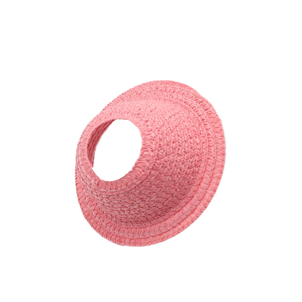 EZ For Sitting Party Labubu Hat Open Top Straw Hat Woven Hat  Labubu party clothing accessories countryside style Labubu outfit