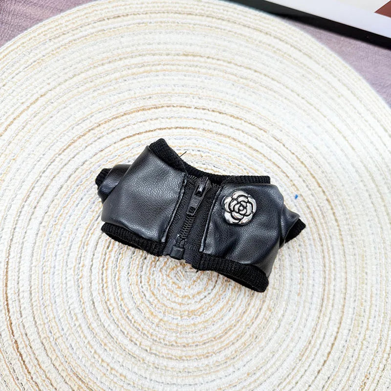 EZ Labubu Doll Clothes Plush Doll'S Clothes Cool And Sweet Leather Clothing Labubu I II Idol Dolls Sitting Party Accessories