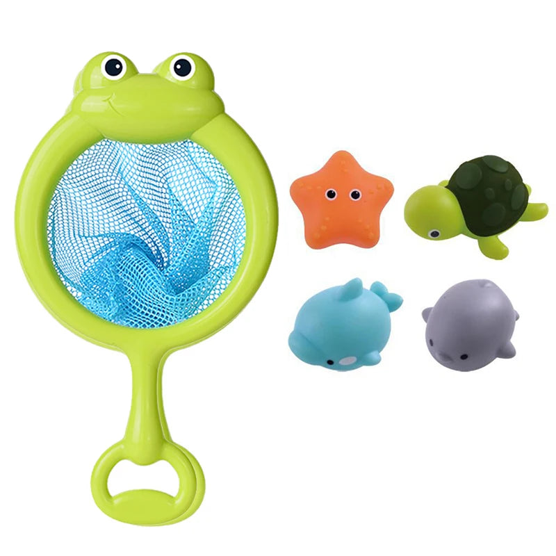 EZ Baby Cute Animals Bath Toy LED Light Up Toys Swimming Water Soft Rubber Float Induction Luminous Duck for Kids Play Funny Gifts